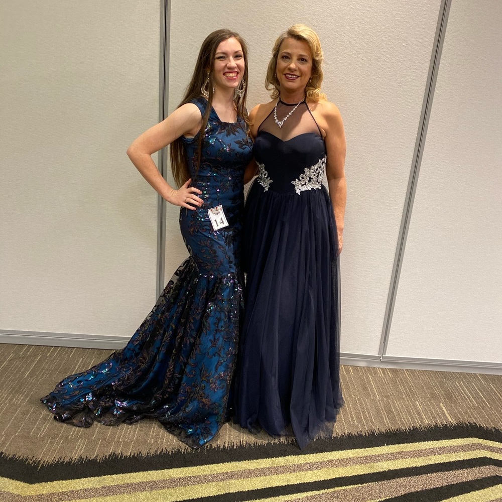 Size 2 blue mermaid gown